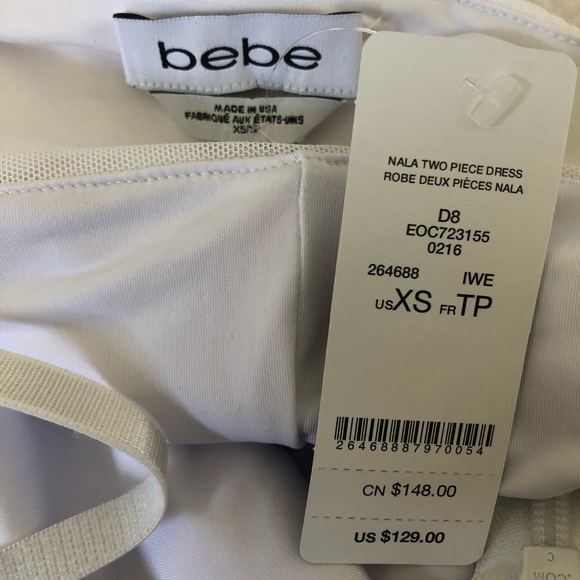 SOLD Stunning Bebe White Dress w/Shrug Jacket NWT - Picture 3 of 5